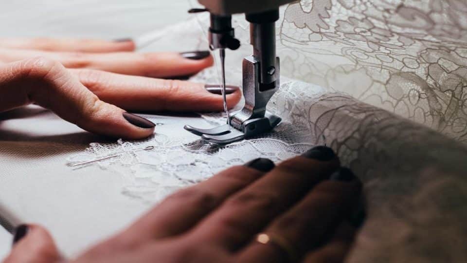 Sewing on a sewing machine