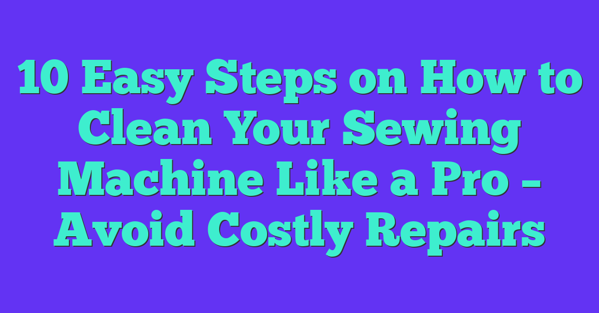 10 Easy Steps on How to Clean Your Sewing Machine Like a Pro – Avoid Costly Repairs