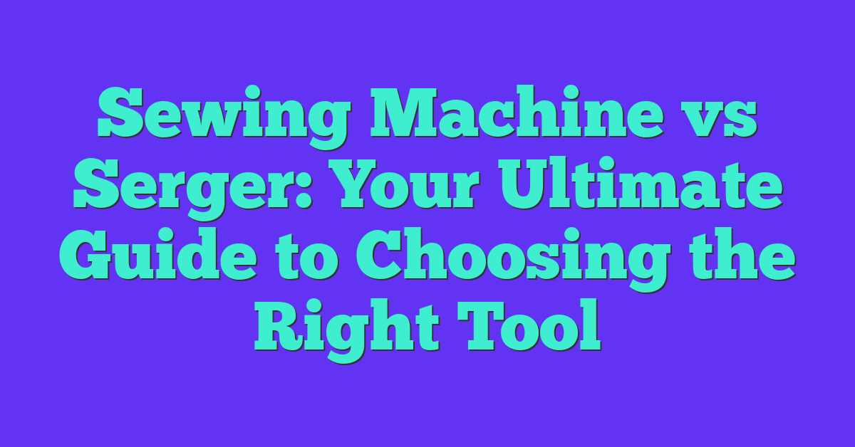 Sewing Machine vs Serger: Your Ultimate Guide to Choosing the Right Tool