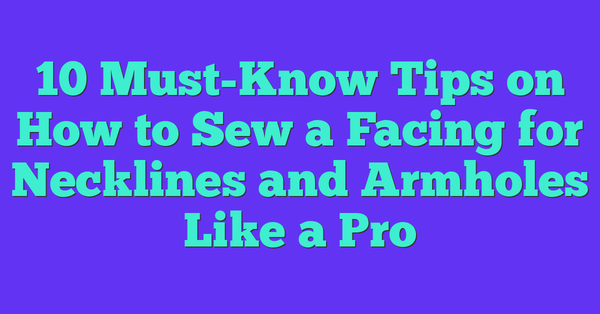 10 Must-Know Tips on How to Sew a Facing for Necklines and Armholes Like a Pro