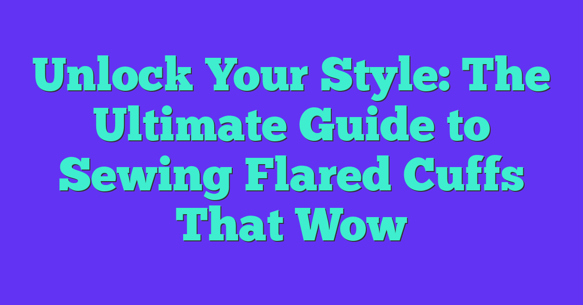 Unlock Your Style: The Ultimate Guide to Sewing Flared Cuffs That Wow